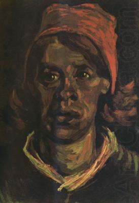 Vincent Van Gogh Head of a Peasant Woman with Red Cap (nn04)
